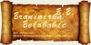 Branimirka Belobabić vizit kartica